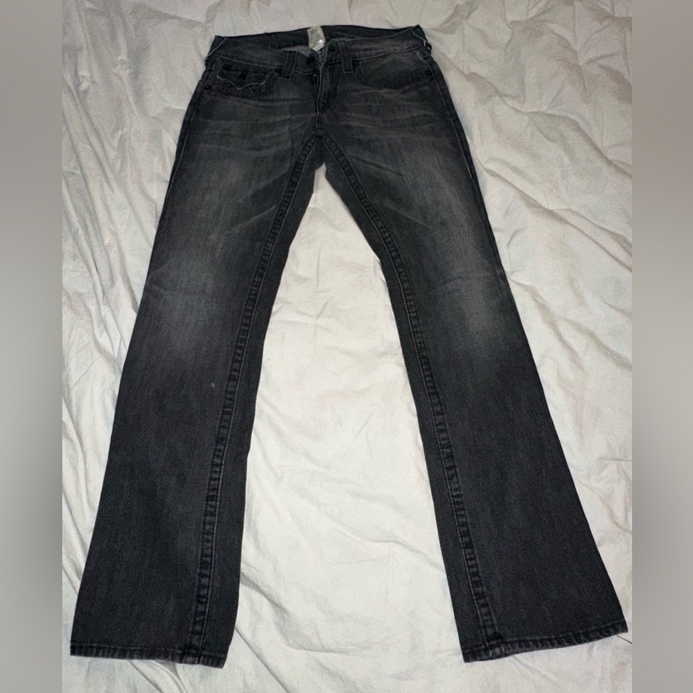 True Religion Men's Dark Gray Bootcut Jeans